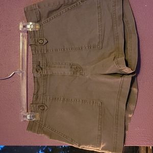 High waisted military green shorts